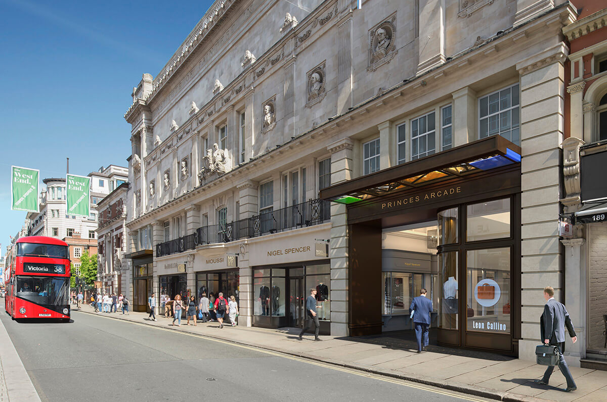 Piccadilly’s Grade II listed Princes House gets a full refurbishment. architectural visualisation  